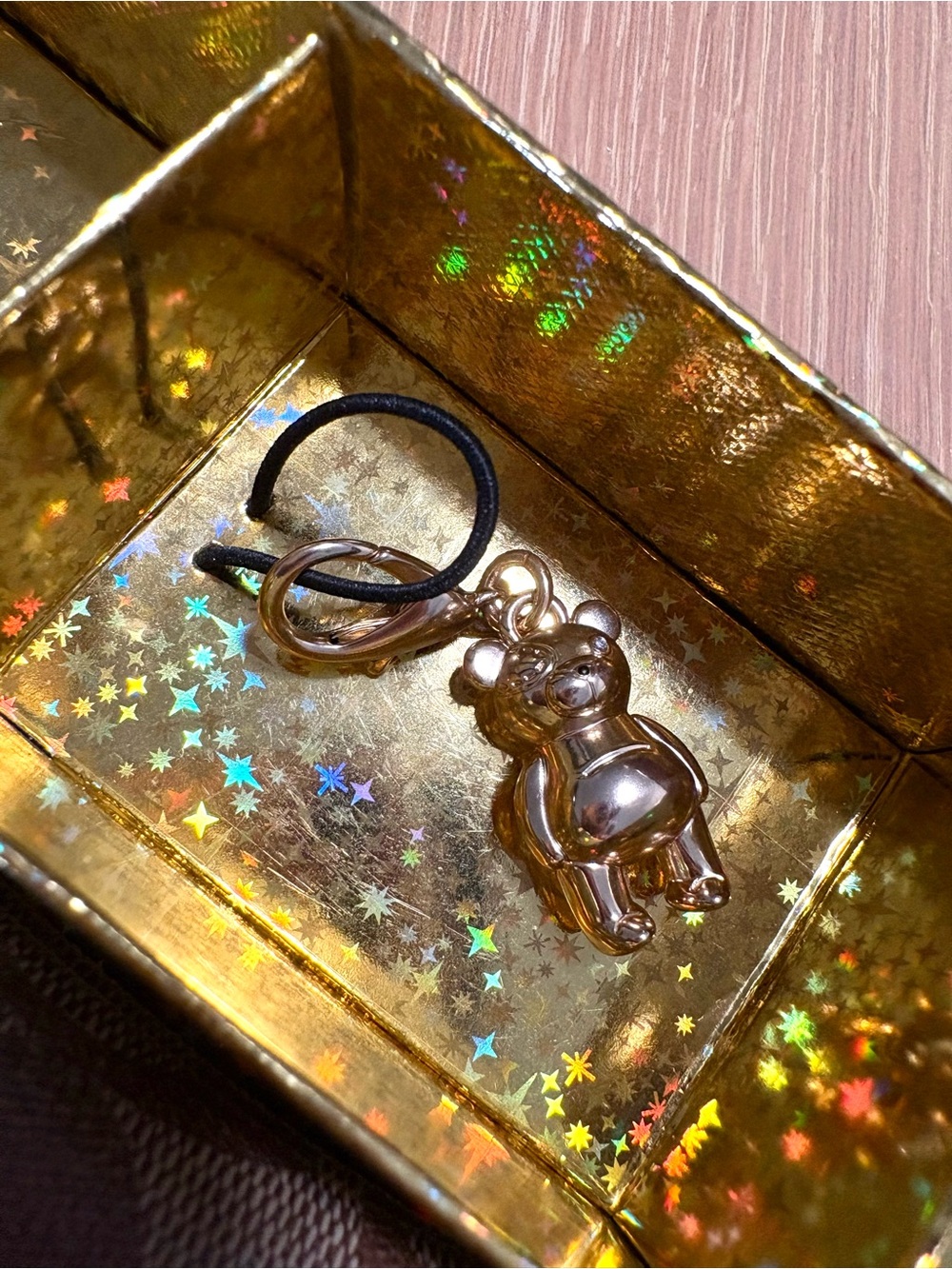 NWOT Coach Gold Bear Key Chain Bag Charm